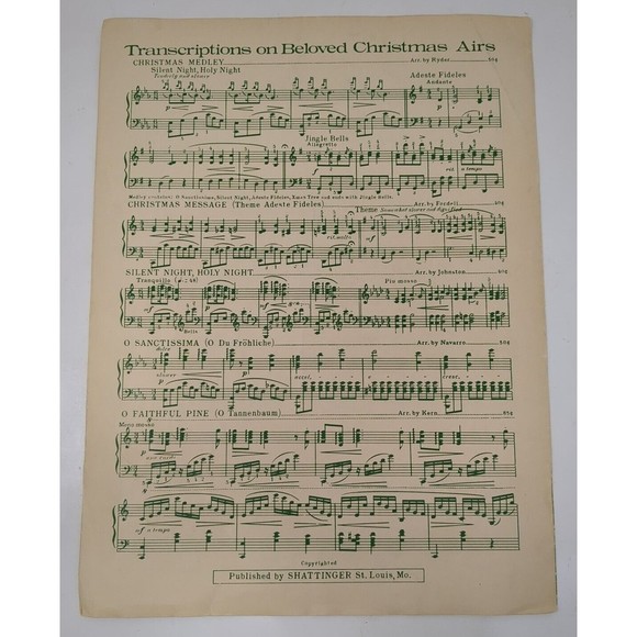 1950 CHIMES AT YULETIDE CHRISTMAS vintage sheet music piano solo CARL T. ANSTINE - Picture 4 of 10